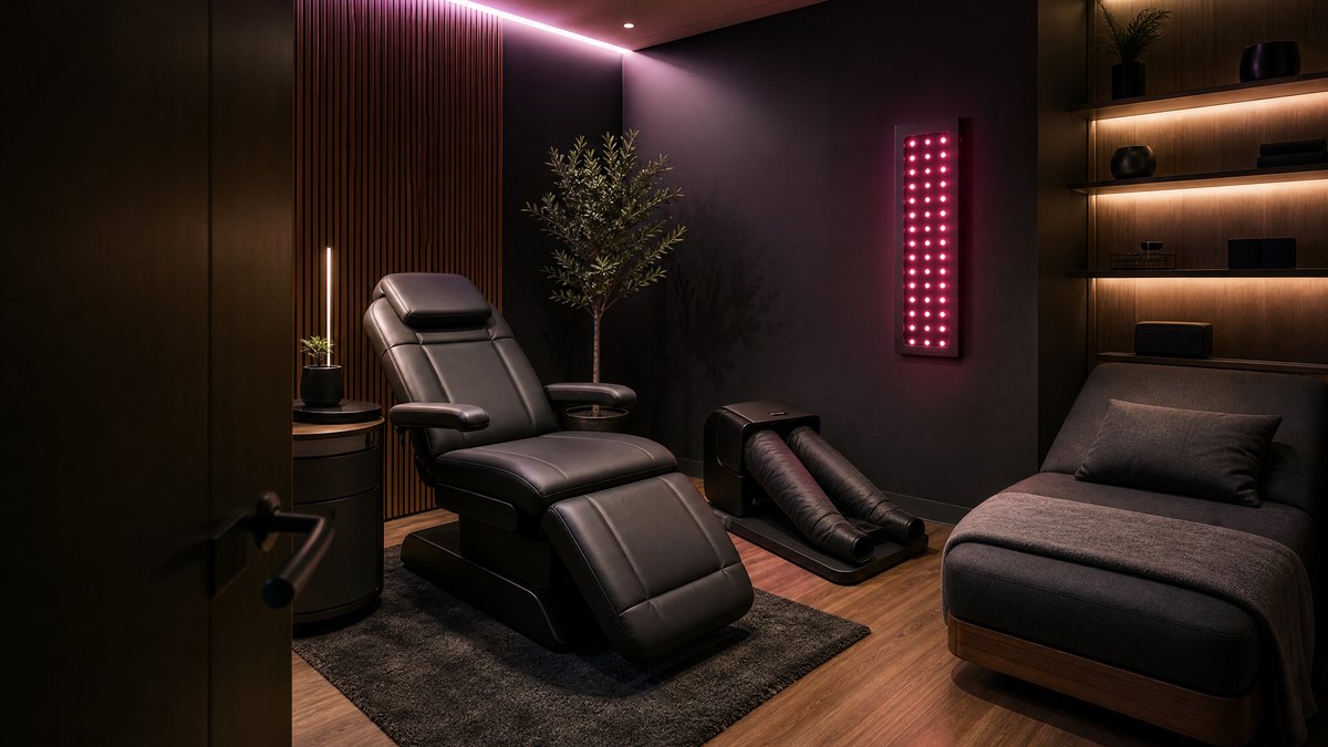 Signal HLTH IV Drip Pod interior with integrated wellness technology